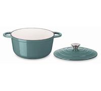 Cocotte ronde avec couvercle 28cm 6,7L Fonte d'acier tous feux dont induction four Vert Arthur Martin AM4395