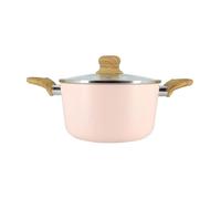 Faitout colorama 20cm en aluminium recyclÉ rose couvercle en verre