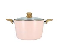 Faitout colorama 24cm en aluminium recyclÉ rose couvercle en verre