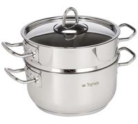 Faitout cuit-vapeur - Inox 18/10 - Ø 22 cm - Avec couvercle - Pour induction et four