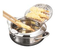 Faitout de cuisine pour la friture, casserole pour la cuisson des calmars, casserole de cuisine pour friteuse, casserole de cuisine pour friteuse en acier inoxydable, casserole profonde pour frire le
