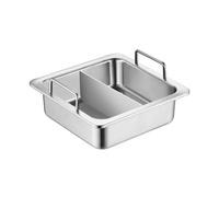 Faitout divisé en acier inoxydable - Double face avec séparateur, pour table de cuisson à induction et cuisinière à gaz, essentiel pour les réunions de famille
