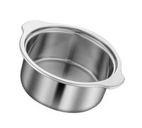 Faitout en acier inoxydable avec poignée anti-brûlure pour une répartition uniforme de la chaleur pour cuisinière à gaz 30 cm (une saveur)