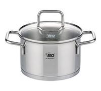 Elo 7241626 Faitout inox à induction, Marmite de 16 cm, avec couvercle en verre, Acier inoxydable, Verre, 16 cm, Gris 7
