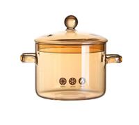 Faitout en verre transparent résistant à la chaleur avec couvercle | Faitout de cuisson pour mijoter les aliments chauds, four, micro-ondes, thé, pâtes, soupe, maison