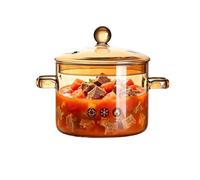 Faitout en verre transparent résistant à la chaleur avec couvercle | Faitout transparent pour mijoter lait, pâtes, soupe, aliments, micro-ondes, thé, vapeur, four chaud