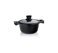 Kela Faitout en fonte d'aluminium Stella Nova 24 cm 3,5 L avec couvercle verre Induction Noir