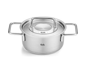 Faitout haut PURE 16 cm, avec couvercle de marmite en acier inoxidable, argent, acier inoxidable, Fissler