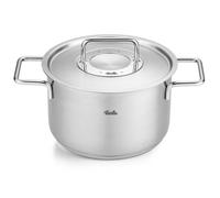 Faitout haut PURE 20 cm, avec couvercle de marmite en acier inoxidable, argent, acier inoxidable, Fissler