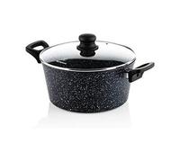 faitout induction - 24cm casserole tout feux avec couvercle - marbre noir