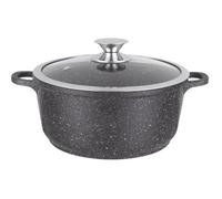 Faitout - KAMBERG - 20 cm - Fonte d'Aluminium - Revêtement Pierre - Couvercle en Verre