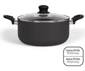 Faitout LIVOO MEP150R, 24 cm, Antiadhésif sans PFOA ni PFOS, Poignées silicone, Tous feux dont induction