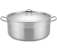 Faitout Marmite en Acier Inoxydable avec Couvercle en Métal - 17.3L ∅36cm H 17cm - Compatible Induction et Tous Feux - Passe au Lave-Vaisselle
