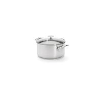 De Buyer - Faitout en inox MILADY avec son couvercle en verre - 24 cm | Fabriqué en France, Inox 18/10 Performant et Résistant, Fond Sandwich, Tous Feux + Four, Finition Poli Brillant