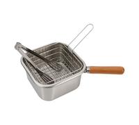 Faitout multifonction 2,5 l avec panier et poignée, friteuse, cuiseur | Faitout 4 en 1 en acier inoxydable pour rôtir, cuire et cuire à la vapeur, avec poignée amovible et couvercle pour cuisine