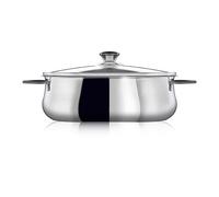 Faitout ovale Superchef 30 cm avec couvercle en verre et grille Inoxriv