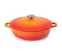 Faitout peu profond en aluminium anti-adhésif avec couvercle - Passe au four - 3,9 L - 28 cm - Orange - par Nuovva