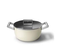Faitout crème mat 24cm + couvercle - Smeg - CSF2412CRM -