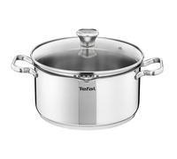 Faitout - Tefal - A70546 - 24 cm - Acier inoxydable - Couvercle en verre avec bec verseur