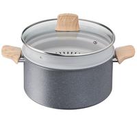 Faitout Tefal Natural Force 24 cm Gris avec panier vapeur et couvercle