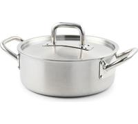 Faitout Triplex Inox 28cm 6L avec Couvercle - Tous Feux dont Induction - Fabriqué en France - Couleur Argent