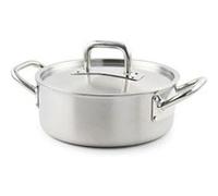 Faitout Triplex Inox 28cm 6L avec Couvercle - Tous Feux dont Induction - Fabriqué en France - Couleur Argent