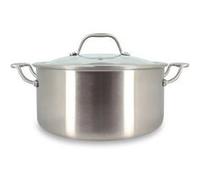 Faitout Triply 24cm acier inoxydable couvercle verre MENASTYL