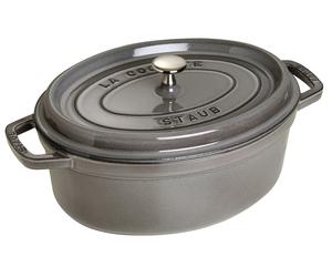 Faitout V 8 l, ovale, gris graphite, fonte, Staub