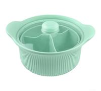 Faitout vapeur en silicone de qualité supérieure avec couvercle transparent, design antidérapant, passe au micro-ondes et à la friteuse à air (vert, grand)