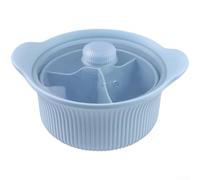Faitout vapeur en silicone de qualité supérieure avec couvercle transparent, design antidérapant, passe au micro-ondes et à la friteuse à air (bleu, grand)
