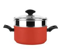 Fagor Faitout vapeur induction Maxima 20 cm, panier vapeur acier inox, couvercle verre, Rouge