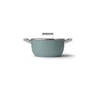 Smeg Faitout CSF2412EGM Cocotte antiadhésive vert émeraude mat 24 cm avec couvercle
