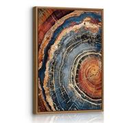 FajerminArt Vintage Arbre Anneaux Tableau Decoration Murale Avec Cadre, Abstrait Bois Grain Texture Impression Sur Toile Nature Inspiré Ferme Affiche Peinture Decor Maison pour Salon Chambre 40X60cm