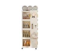 FAJNUZI2024 Armoire à Documents Boîte de Rangement for bibliothèque Mobile, Armoire avec Baie vitrée Pliante, étagère, Chariot for la Maison