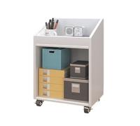 FAJNUZI2024 Armoire à Documents Classeur sous Bureau en Bois Massif, Armoire latérale de Rangement Mobile avec Roue, Basse, Petite étagère bibliothèque(Blanc)