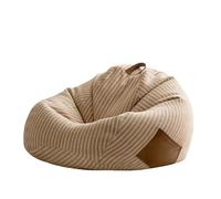 FAJNUZI2024 Pouf Salon Pouf à Motif rayé avec Poche latérale for Salon, Chambre Coucher et Balcon(Bruin,Grand)