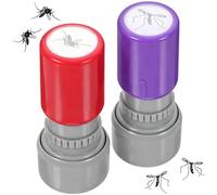 Fake Gnat Stamp - 2 Pack Self-Inking Prank Toy, Halloween Party Joke Gag, F