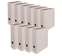 FALKEN 10x Classeur Pure Raw 8 cm de large A4 Gris Naturel Puriste Écologique Classeur de Bureau Fabriqué en Allemagne