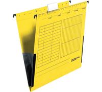 FALKEN 80002660 Pochette à suspendre de 25 UniReg, 230g/m² carton kraft, avec grenouilles de lin, jaune