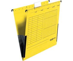 FALKEN 80002660 Pochette à suspendre de 25 UniReg, 230g/m² carton kraft, avec grenouilles de lin, jaune