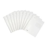 Falken Lot de 10 chemises à rabats pliées recy s DIN A4, couleur intense blanche. Fabriqué en Allemagne. Classeurs scolaires