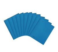 Falken Lot de 10 chemises à rabats pliées recy s DIN A4, couleur intense bleue. Fabriqué en Allemagne. Classeurs scolaires.