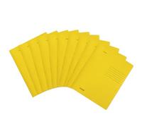 Falken Lot de 10 chemises à rabats pliées recy s DIN A4, couleur intense jaune. Fabriqué en Allemagne. Classeurs scolaires