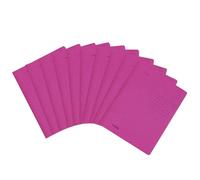 Falken Lot de 10 chemises à rabats pliées recy s DIN A4, couleur intense rose. Fabriqué en Allemagne. Classeurs scolaires
