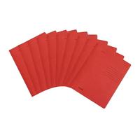 Falken Lot de 10 chemises à rabats pliées recy s DIN A4, couleur intense rouge. Fabriqué en Allemagne. Classeurs scolaires.