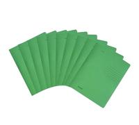 Falken Lot de 10 chemises à rabats pliées recy s DIN A4, couleur intense vert foncé. Fabriqué en Allemagne. Classeurs scolaires