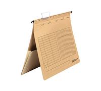 Falken Lot de 5 chemises à rabats UniReg. Fabriquées en Allemagne. En carton recyclé, marron, format A4, agrafage commercial avec pochette intérieure au dos.