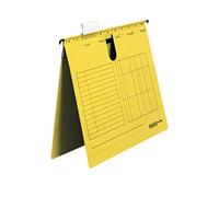 Falken Lot de 5 chemises suspendues UniReg. Fabriquées en Allemagne. Agrafage commercial, en carton recyclé pour format A4, jaunes