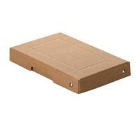 FALKEN PureBox Nature Original Lot de 5 boîtes de rangement avec couvercle en carton robuste - 25 mm de haut - Format A6 - Fabriquées en Allemagne