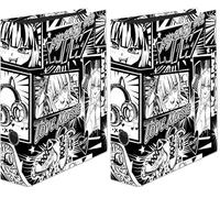 Falken - Réf. 21002200000F -1 classeur à levier 2 anneaux Manga Black&White - Format A4 - Dos de 80 mm - Mécanique 70 mm - Dimensions : Longueur 28,5 x largeur 8 cm x hauteur 31,8 cm - Black&White